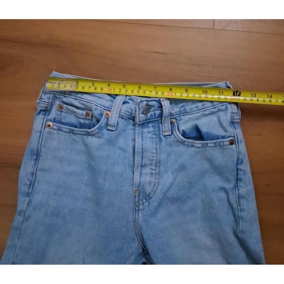 Womens Levi's Wedgie Straight Distressed Button Fly Denim Jeans - Picture 4 of 6